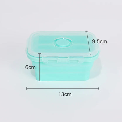 Collapsible Food Storage Containers Foldable Silicone Lunch Containers with Lids, Rectangle Collapsible Bowls Round Food Bowls