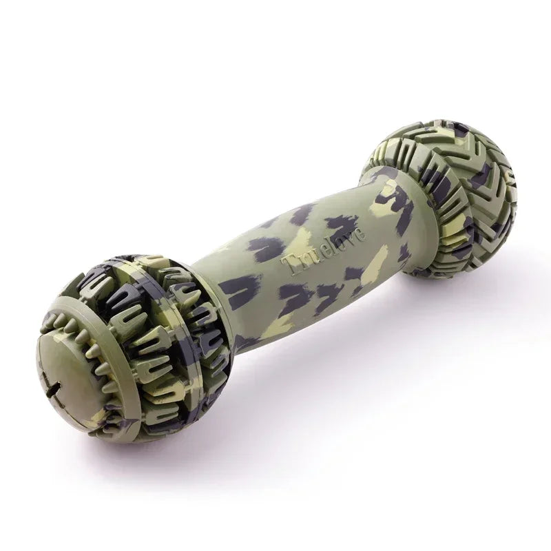 Truelove Pet Super Durable Leak-proof Treat Dispenser Dog Toy Dumbbell Slow Feeder IQ Training Playing Teething Dog TLT2606