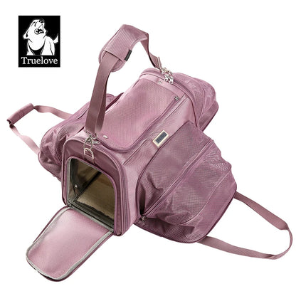 Truelove Nylon Oxford Large Space Comfortable Travel Foldable Hook Pet Carrier Bag Portable Puppy Cat Carrier Backpack TLX4971