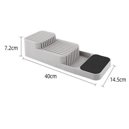Knife Storage Box Kitchen Drawer Cutlery Storage Tray Knife Holder Organizer Knife Block Rack Storage and Drawer Organizer