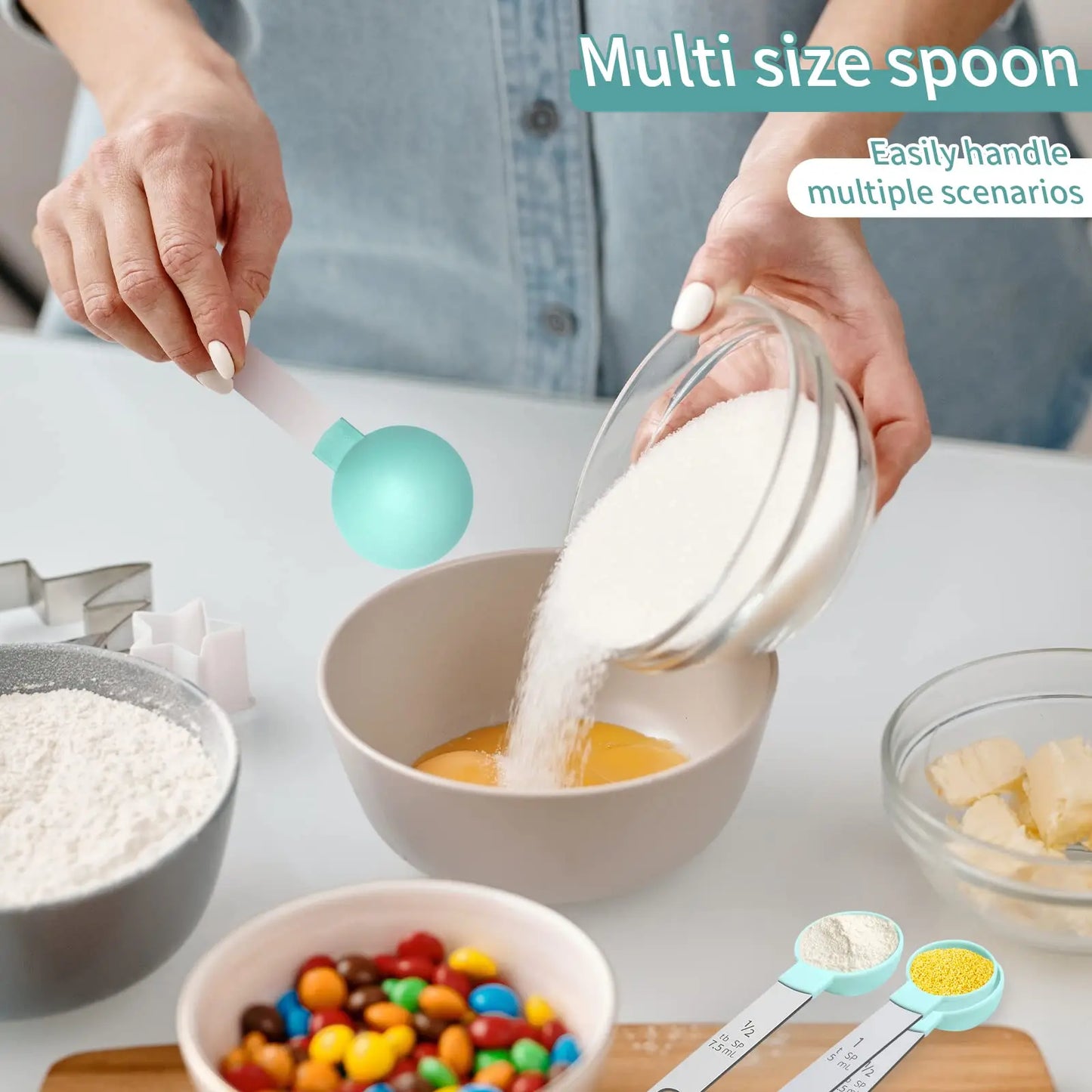 Measuring Spoon/Cup Teaspoon Multipurpose Spoon Cake Baking Flour Food Measuring Cup Home Kitchen Cooking Tools
